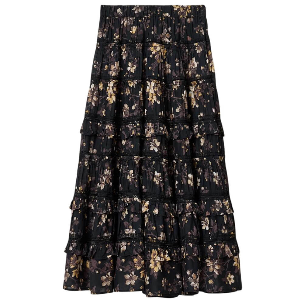AllSaints Talia Printed Midi Skirt